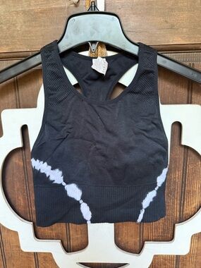 Zyia Black Tie Dye Cropped Tank, size S, EUC